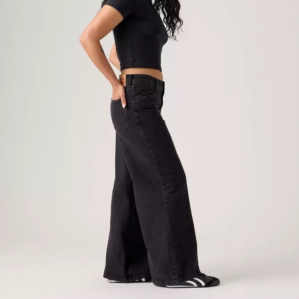 Levi's Black Flare Wide-Leg Jeans